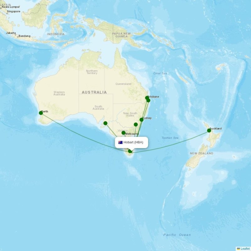 Route map over HBA airport