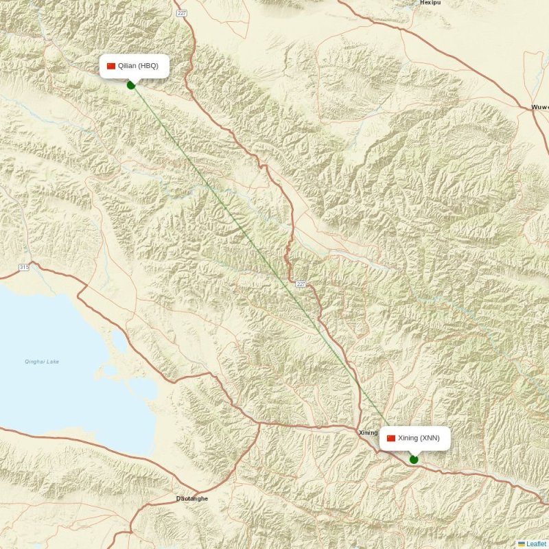 Route map over HBQ airport