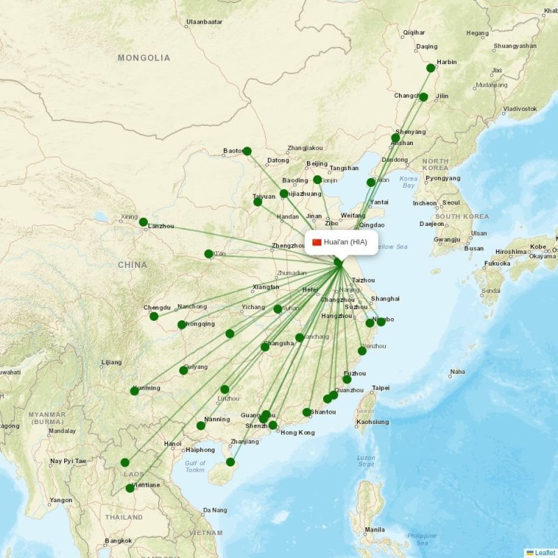 Route map over HIA airport