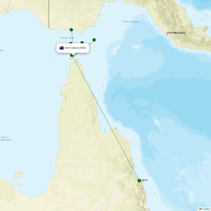 Route map over HID airport