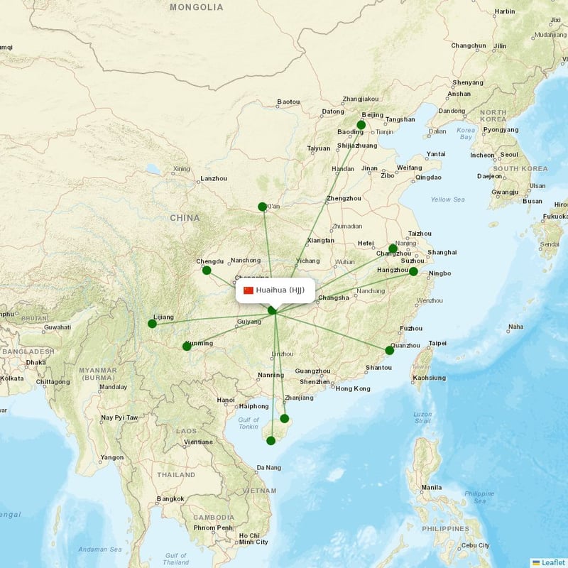Route map over HJJ airport
