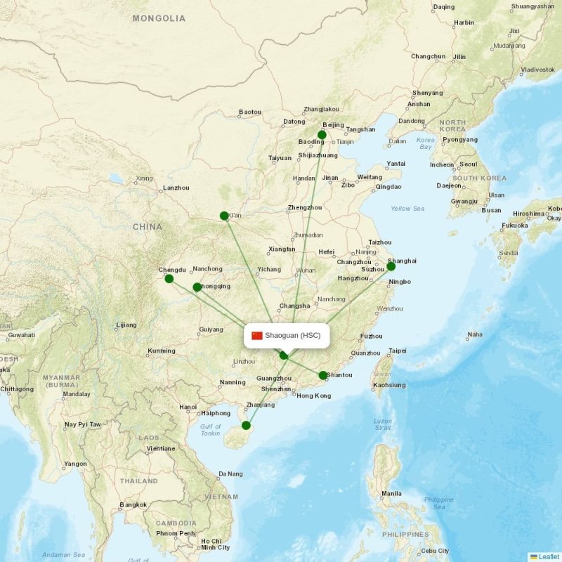 Route map over HSC airport