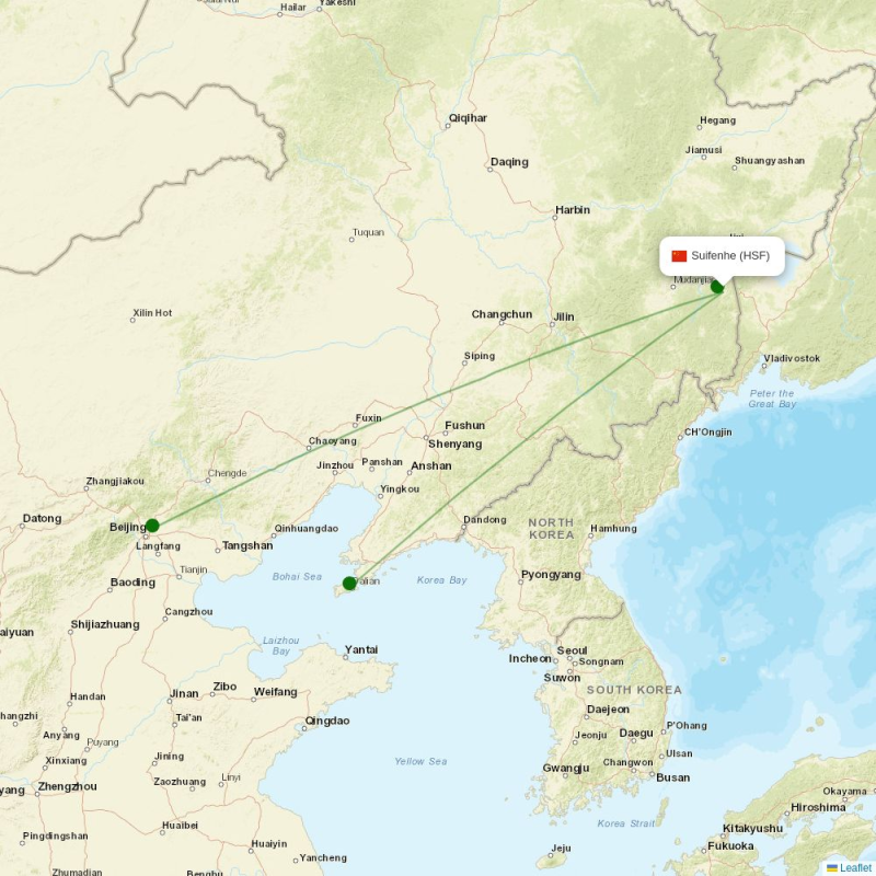 Route map over HSF airport