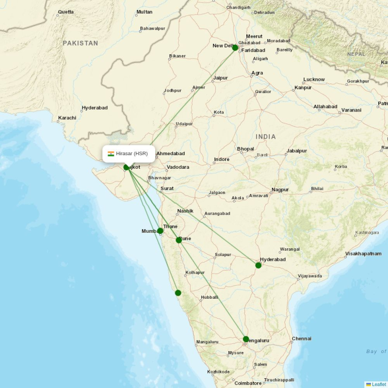 Route map over HSR airport