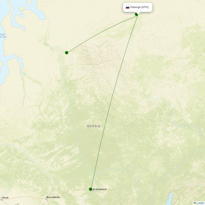 Route map over HTG airport