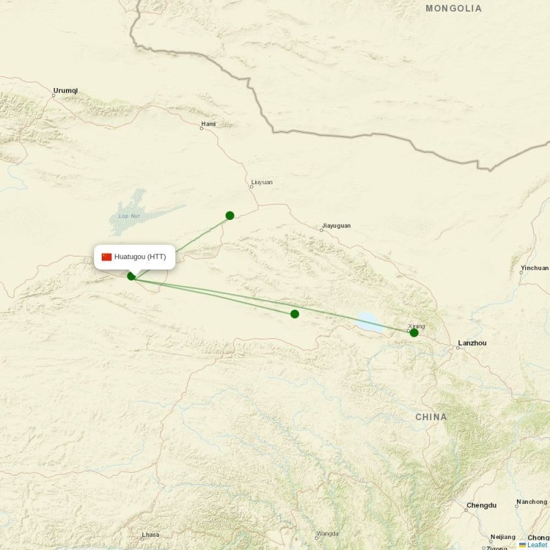 Route map over HTT airport