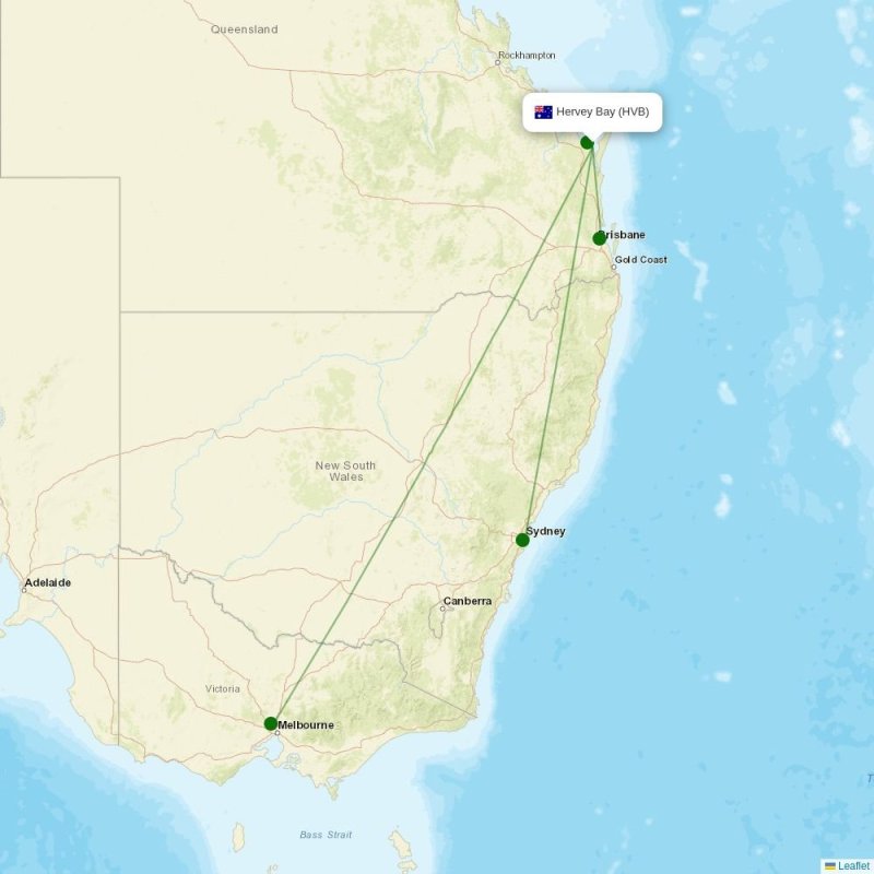 Route map over HVB airport
