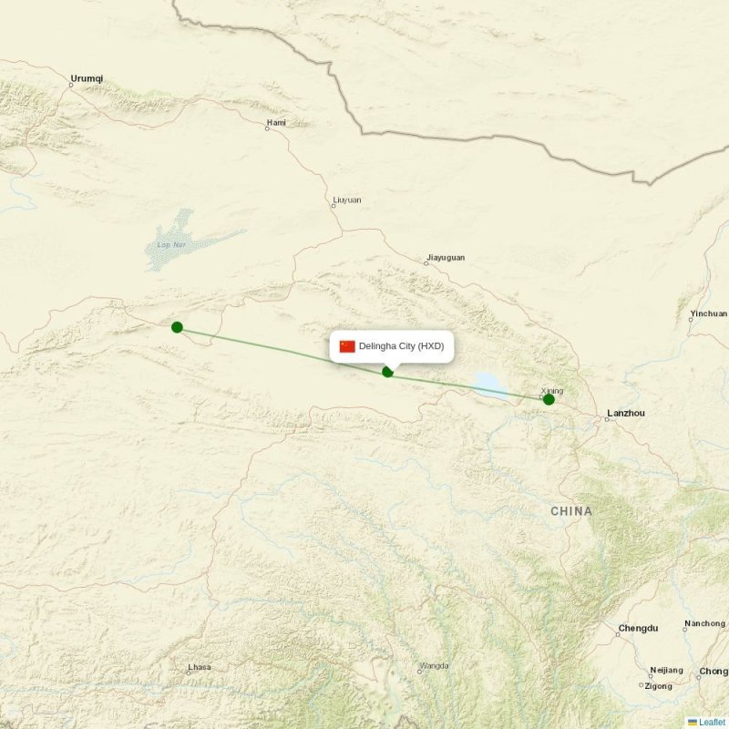 Route map over HXD airport