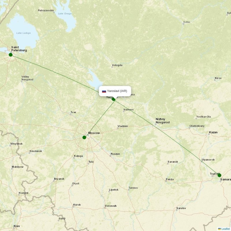 Route map over IAR airport