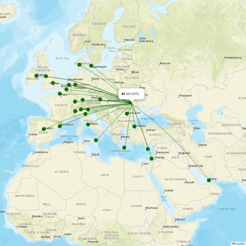 Route map over IAS airport
