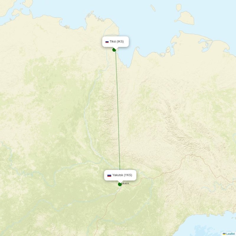 Route map over IKS airport