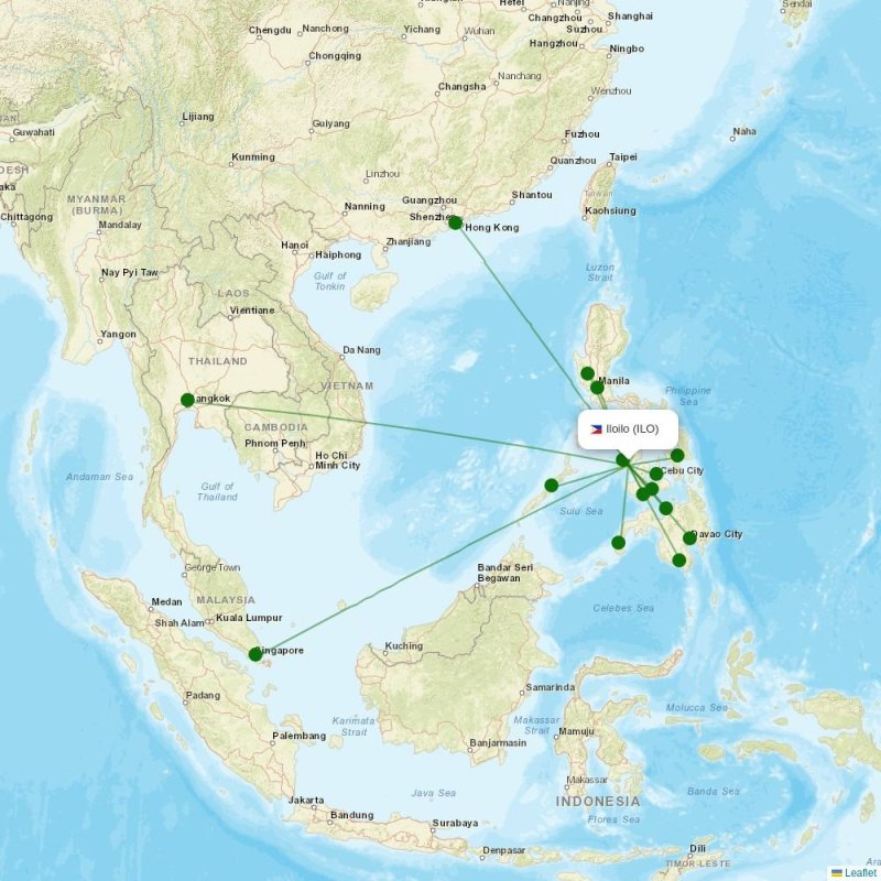 Iloilo International Airport destination map