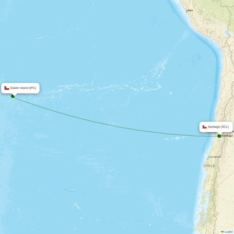 Route map over IPC airport