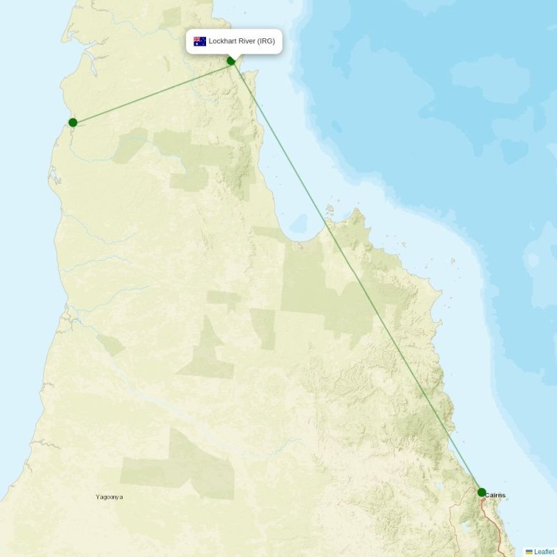 Route map over IRG airport