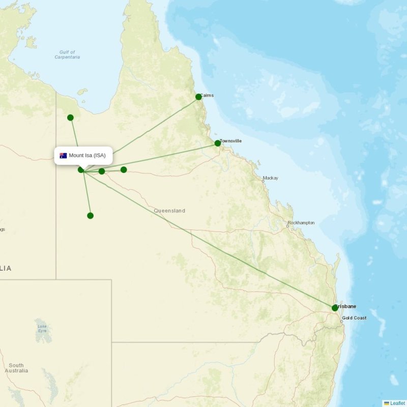 Route map over ISA airport