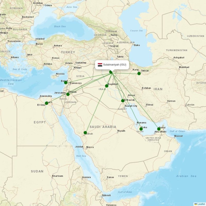 Route map over ISU airport