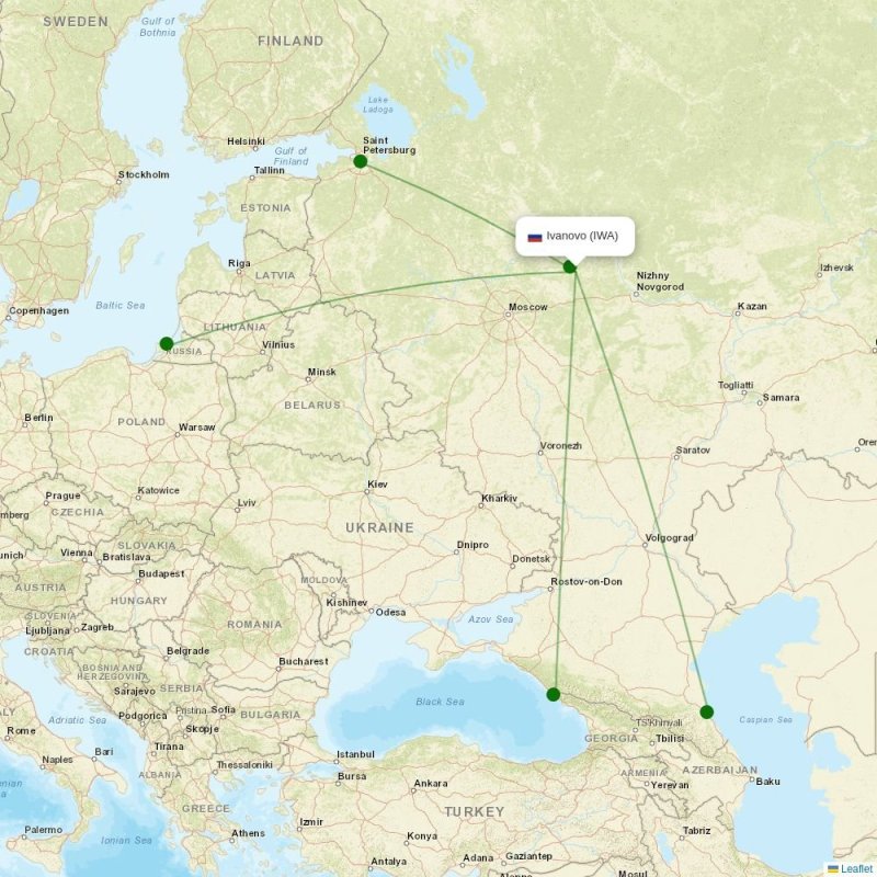 Route map over IWA airport