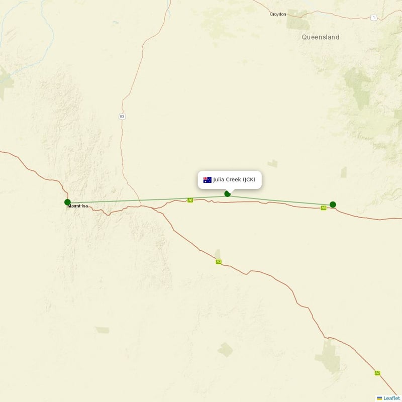 Route map over JCK airport
