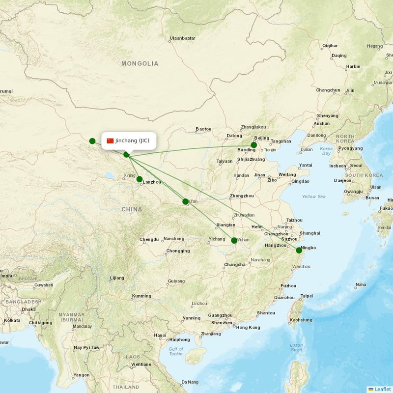 Route map over JIC airport