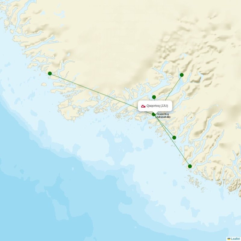 Route map over JJU airport