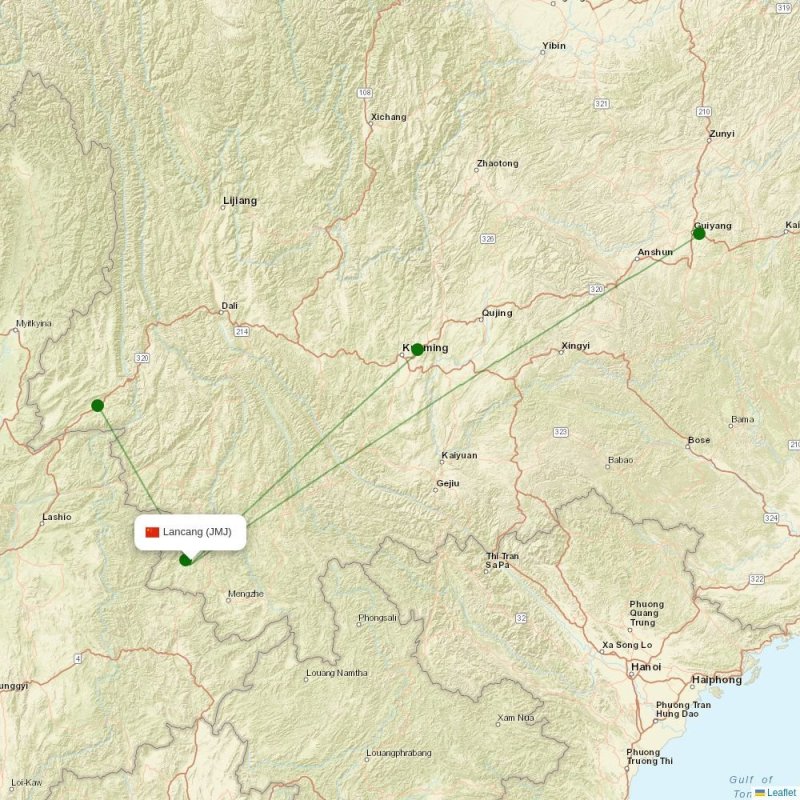 Route map over JMJ airport