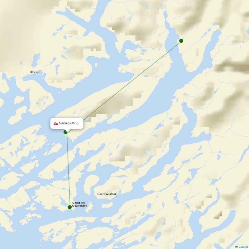 Route map over JNS airport