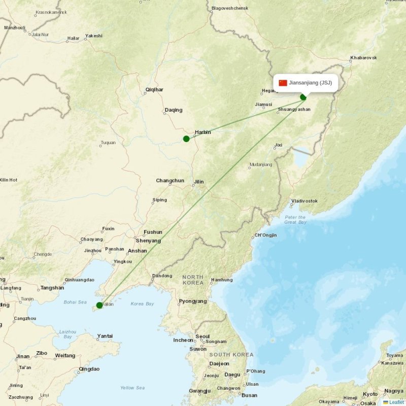 Route map over JSJ airport