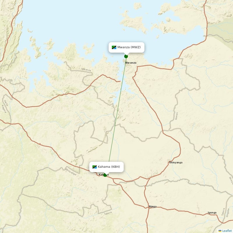 Route map over KBH airport