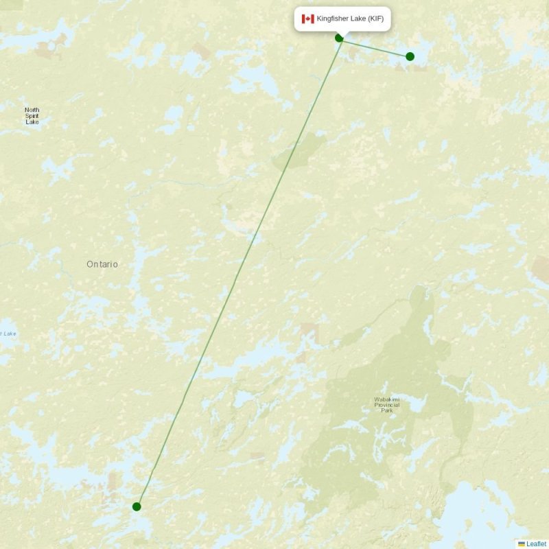Route map over KIF airport