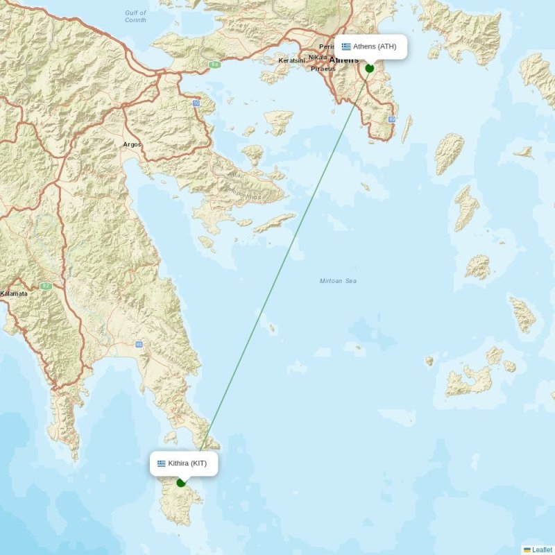 Route map over KIT airport