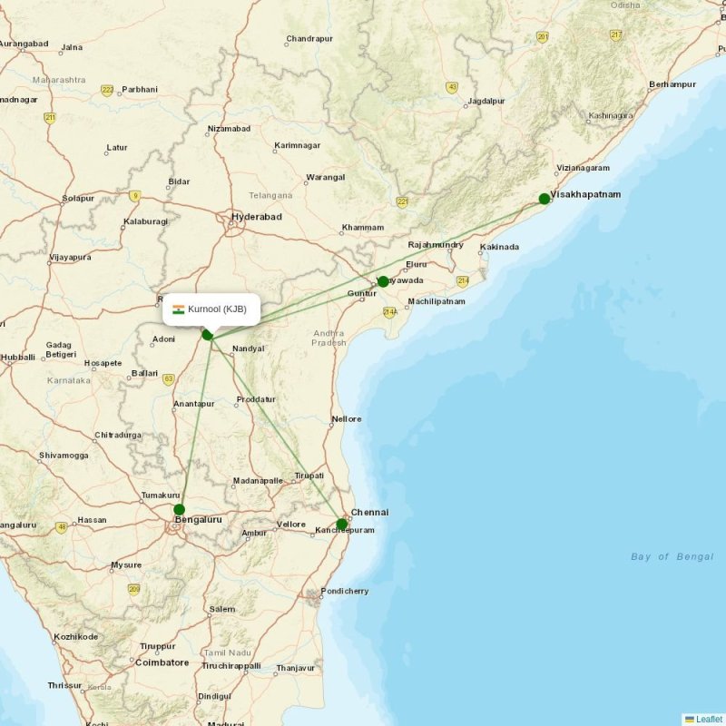 Route map over KJB airport