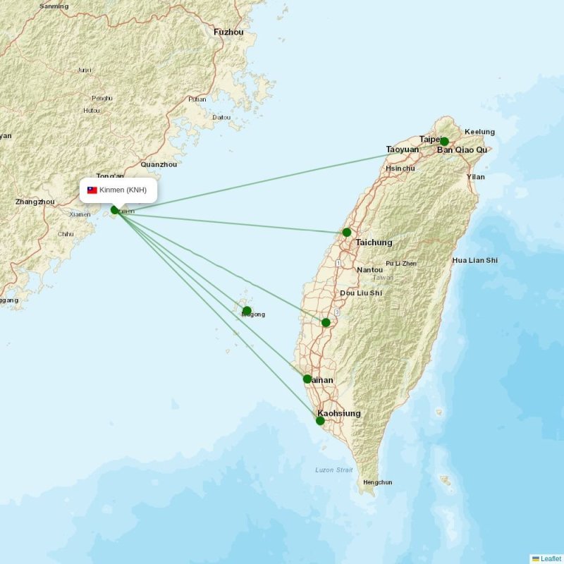 Route map over KNH airport