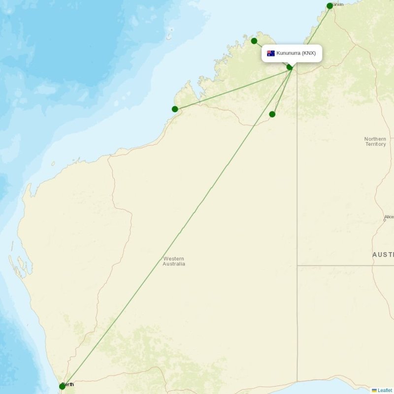 Route map over KNX airport