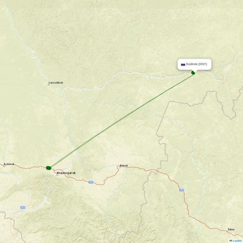 Route map over KNY airport