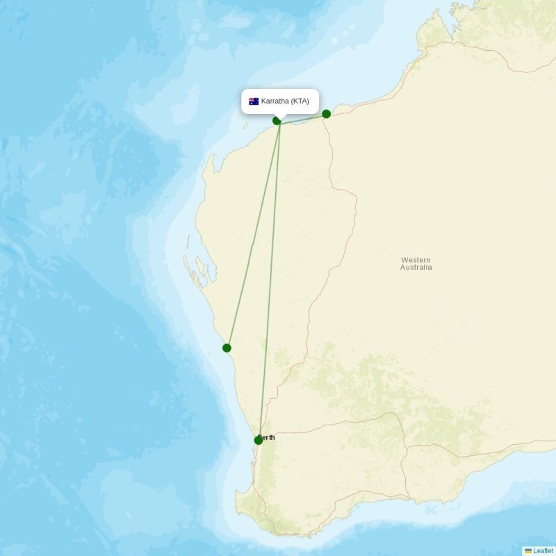 Route map over KTA airport