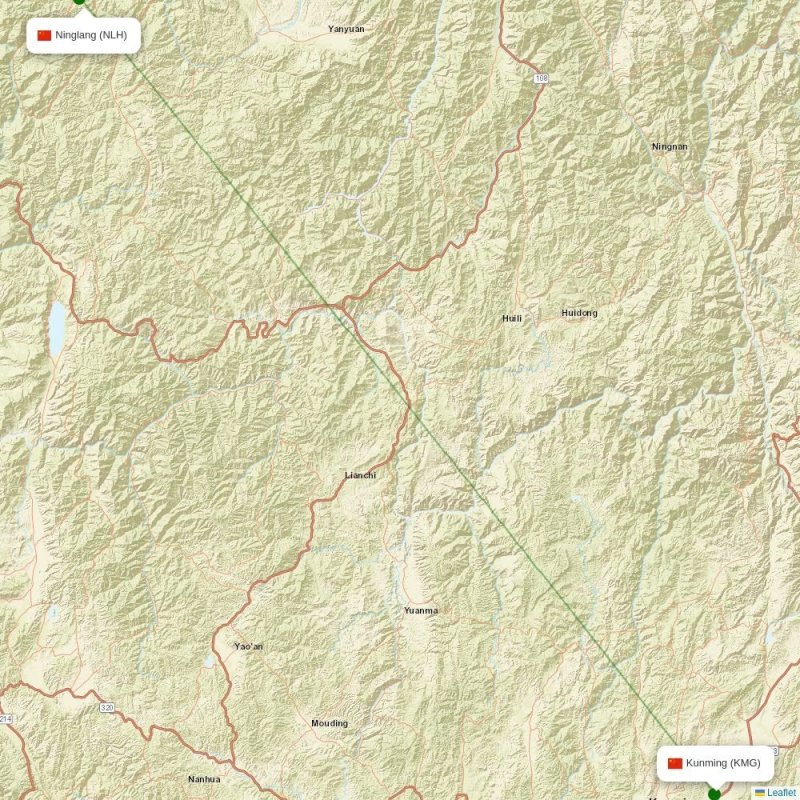 Route map over KVX airport