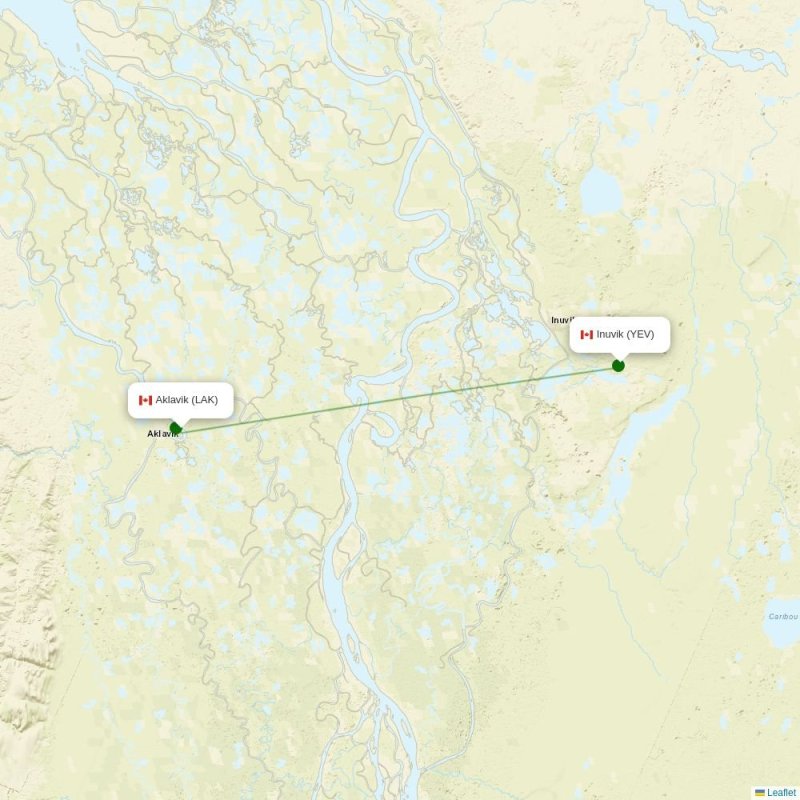 Route map over LAK airport
