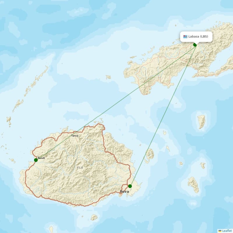 Route map over LBS airport