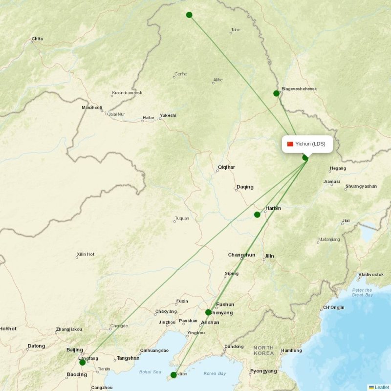 Route map over LDS airport