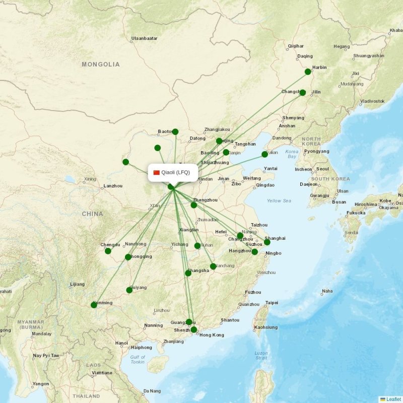 Route map over LFQ airport