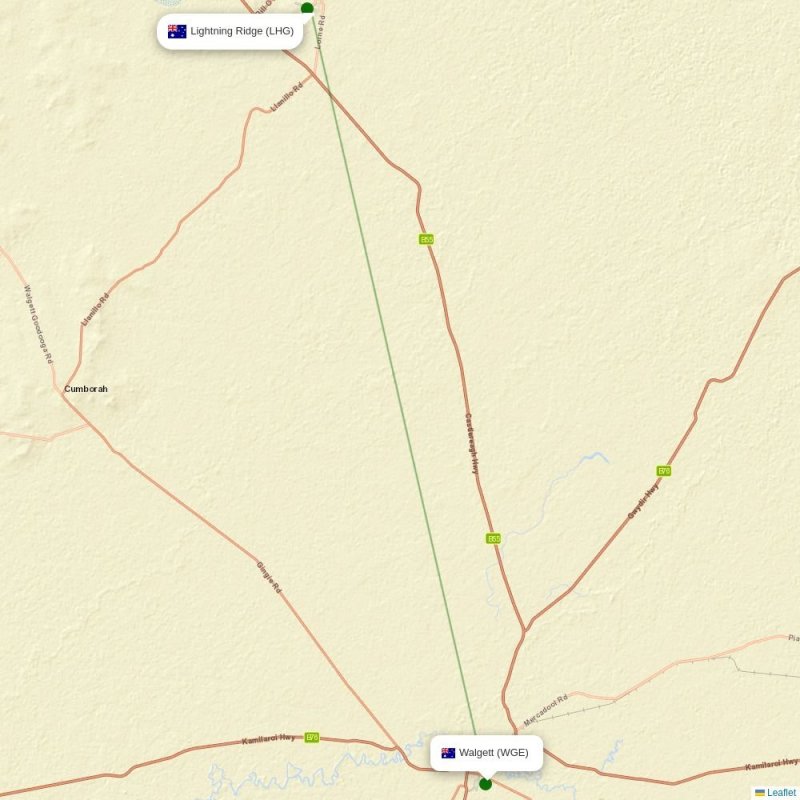 Route map over LHG airport