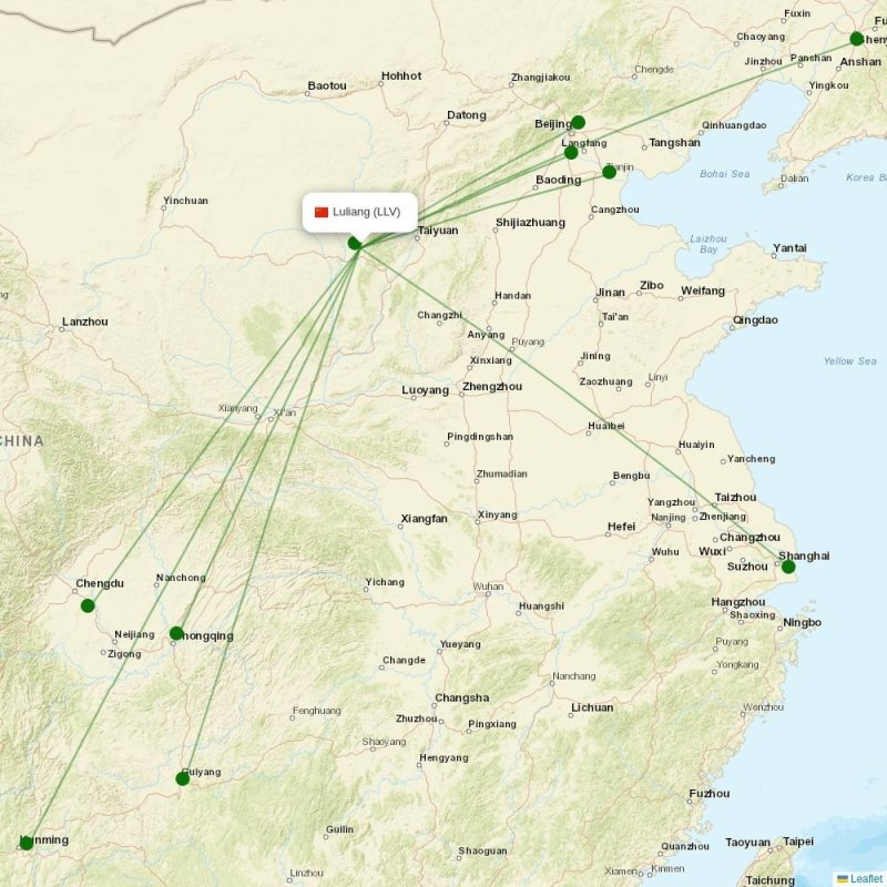 Route map over LLV airport