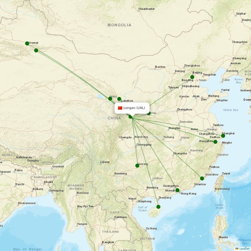 Route map over LNL airport