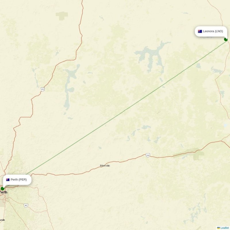 Route map over LNO airport