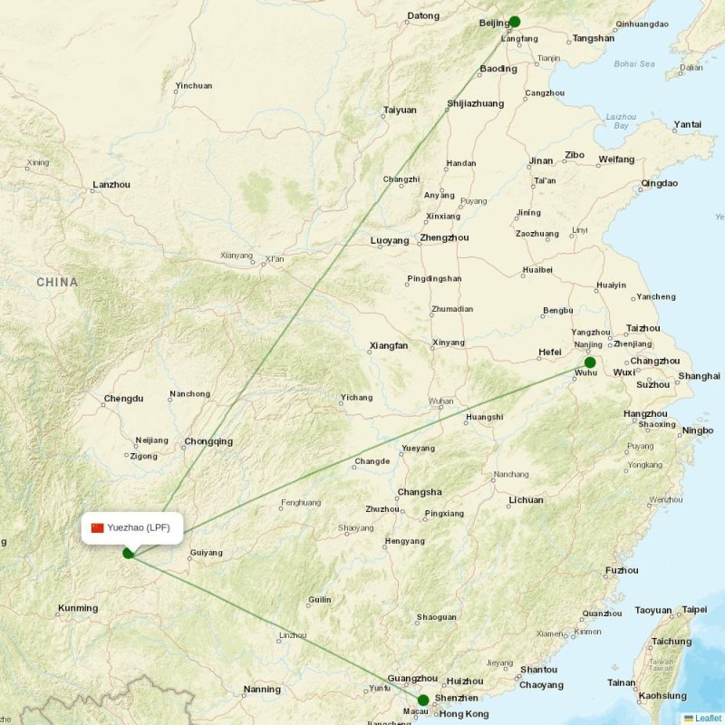 Route map over LPF airport