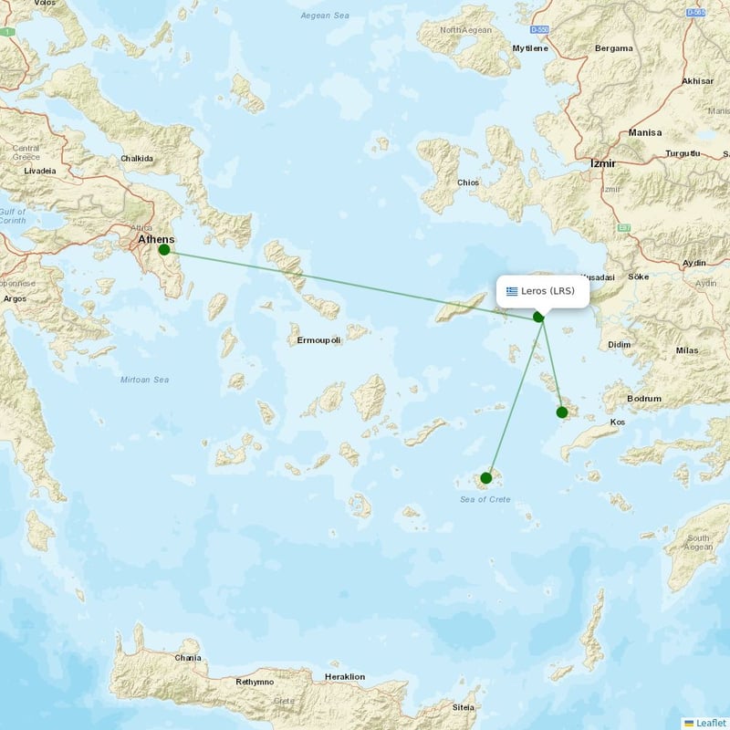 Route map over LRS airport