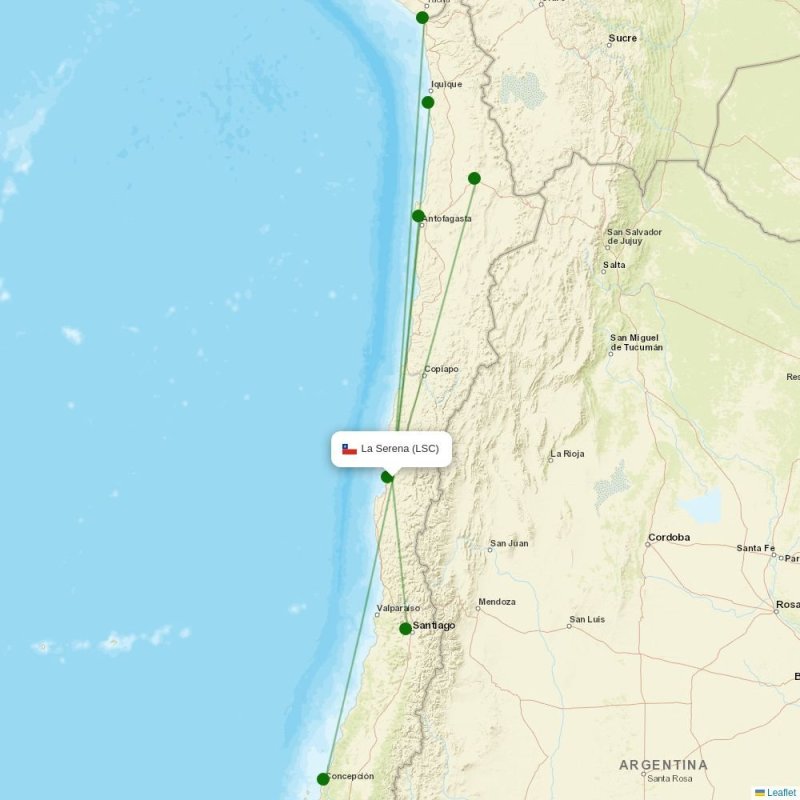 Route map over LSC airport