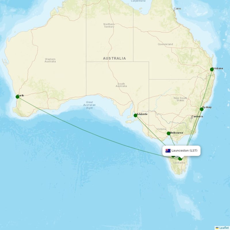 Route map over LST airport