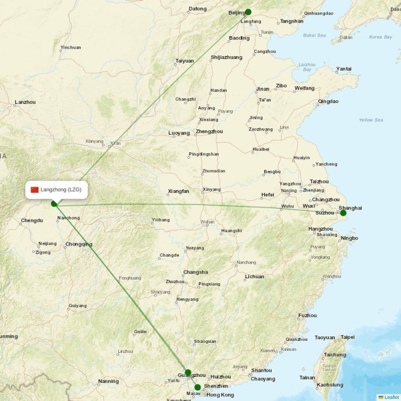 Route map over LZG airport