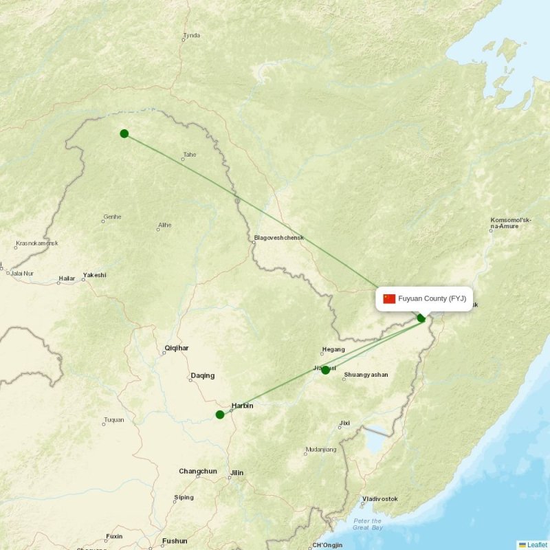 Route map over LZH airport